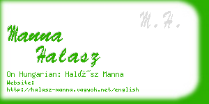 manna halasz business card